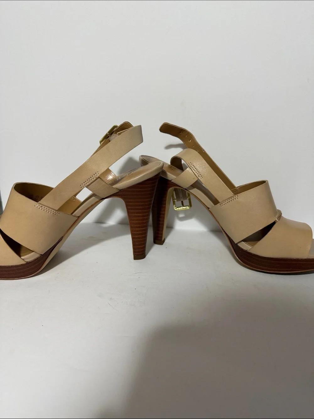 Franco Sarto Tan Open-Toe Slingback Sandals